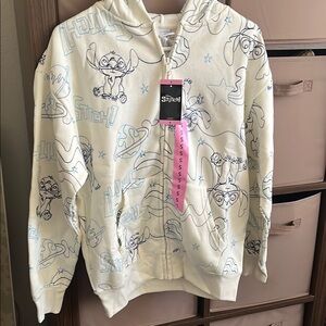 STITCH Hooded Jacket - White & Blue